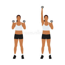 Dumbbell Overhead Press
Holding a dumbbell in each hand at shoulder height, raise the weights above while standing with your feet hip-width apart. Reposition the weights so that they are at shoulder level. Perform 3 sets of 10–12 repetitions.